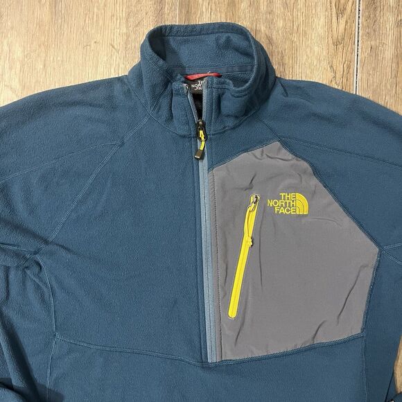 The North Face 1/4 Zip Pullover Fleece Jacket Sweater Mens Sz M Blue Performance - Picture 4 of 10